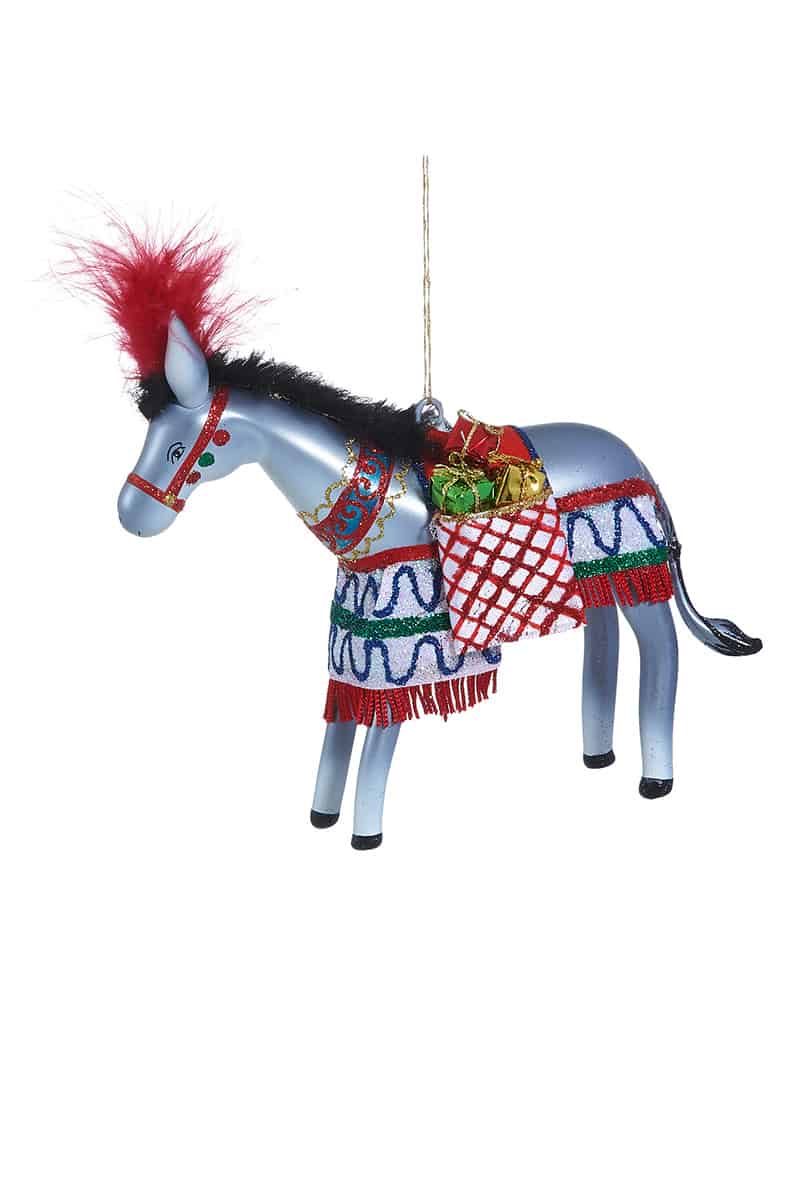 dominic free blown italian glass decorated donkey ornament by jinglenog - Dominic The Christmas Donkey dominic free blown italian glass decorated donkey ornament by jinglenog - Dominic The Christmas Donkey