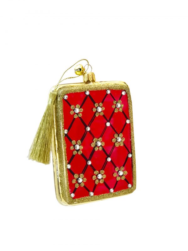 GLASS WHIMSICAL QUEEN OF HEARTS PLAYING CARD DECK CHRISTMAS ORNAMENT DECORATION