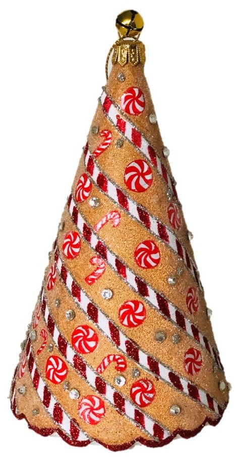 Special Glass Keepsake Peppermint and Candy Cane Gingerbread Tree Christmas Tree Ornament Holiday Decoration