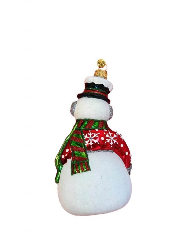 Collectible Glass Jolly Holiday Snowman Christmas Tree Ornament Decoration