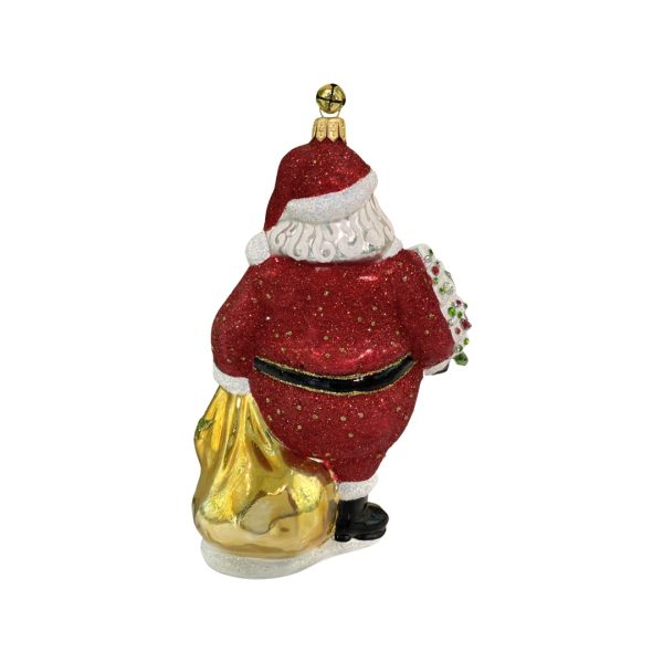 Hand Blown Glass Traditional Hand Painted Collectible Santa Claus Christmas Tree Ornament Decoration