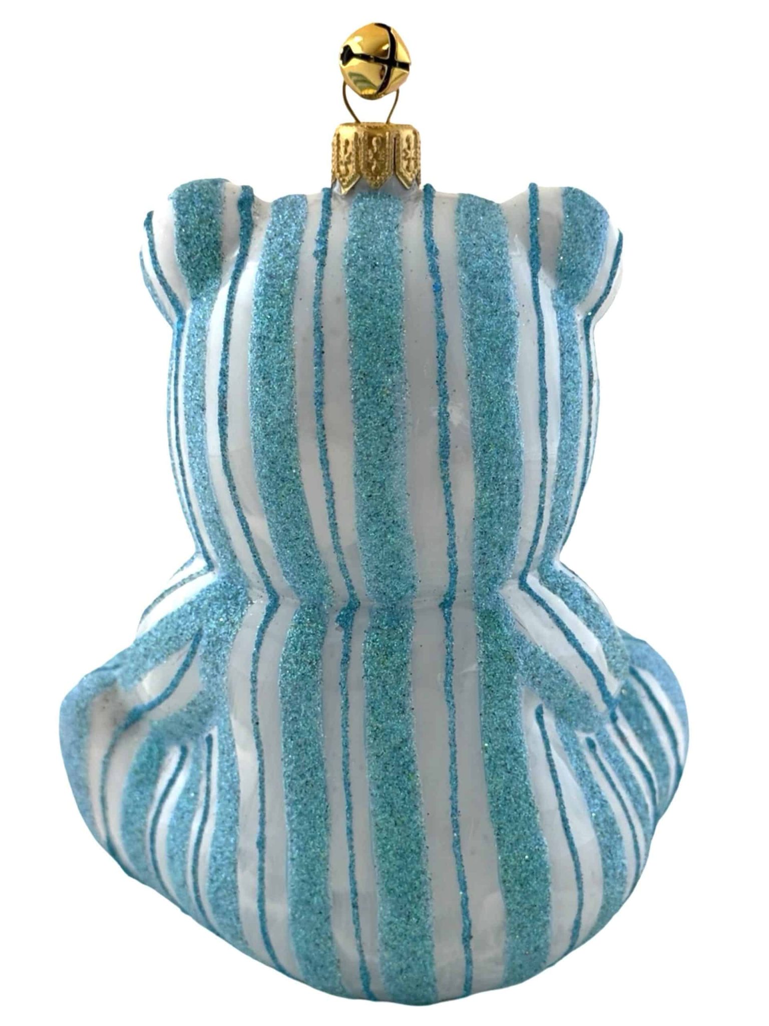 Unique Hand Painted Glass Keepsake Blue Glitter Stripe Dated 2025 Baby Boy's First Christmas Bear Ornament Holiday Gift Memory Tree Decoration Unique Hand Painted Glass Keepsake Blue Glitter Stripe Dated 2025 Baby Boy's First Christmas Bear Ornament Holiday Gift Memory Tree Decoration