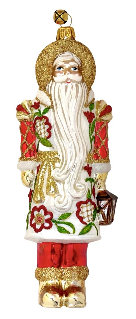 Unique Collectible Hand Painted Glass Santa Claus Christmas Tree Ornament Decoration