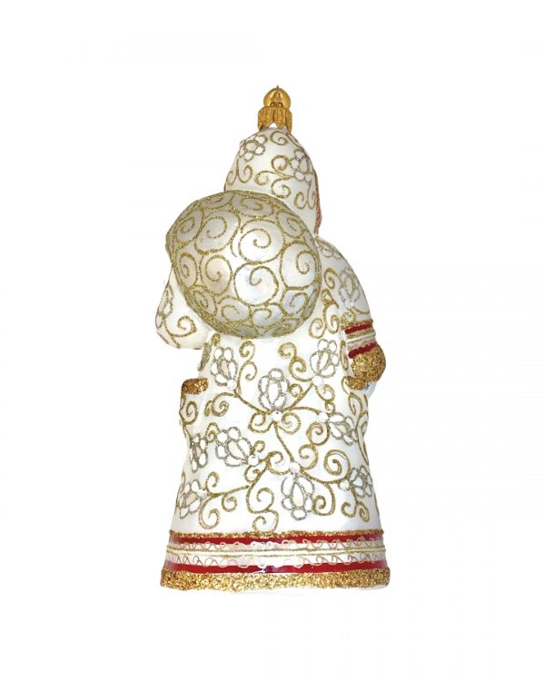 Collectible Hand Painted Saint Nicholas Glass Santa Claus Christmas Tree Ornament Holiday Decoration