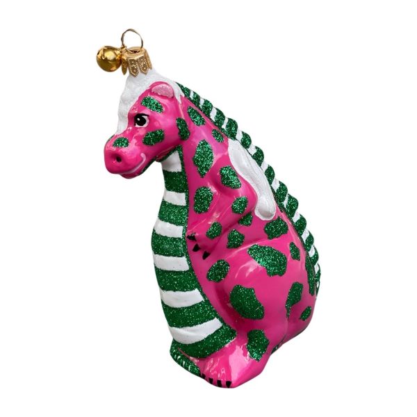 PINK DINOSAUR CHRISTMAS TREE ORNAMENT