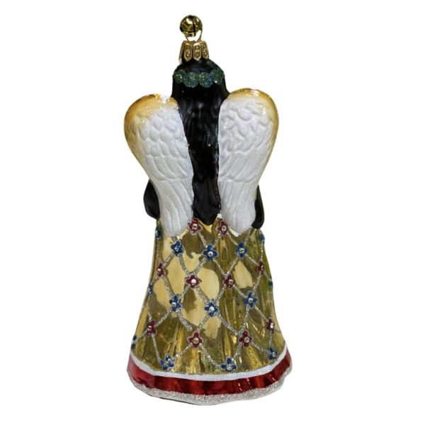 Special Hand Painted Glass African American Angel Christmas Tree Ornament