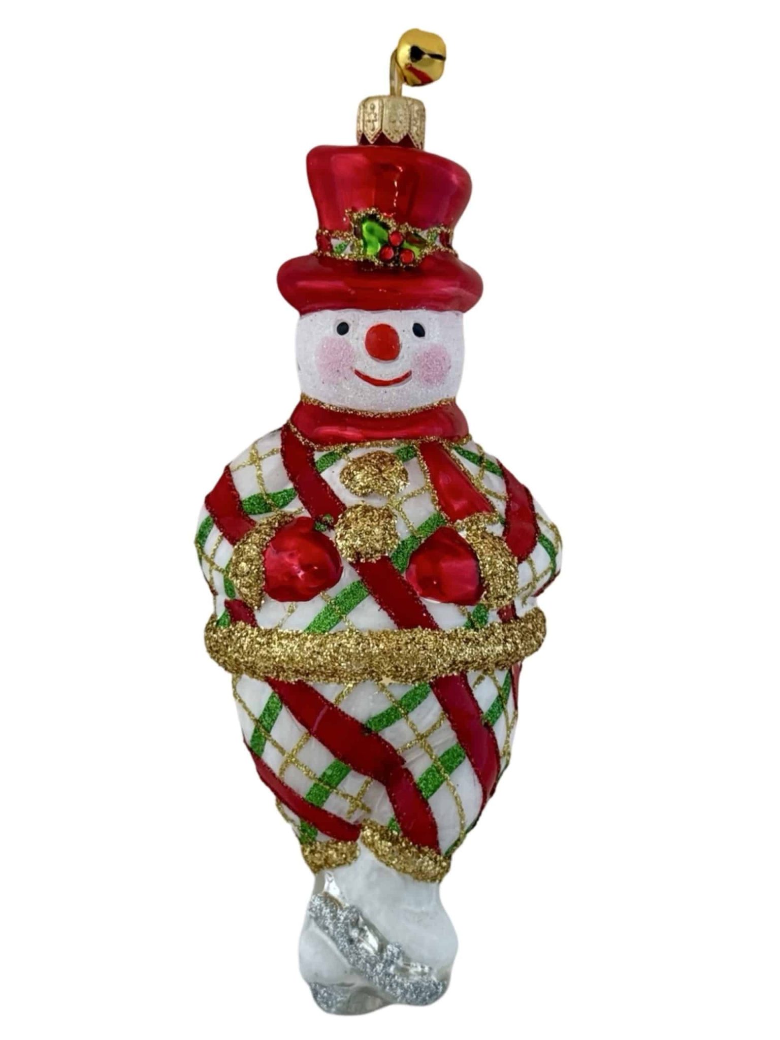 Hand Painted Blown Glass Ice Skating Snowman Christmas Tree Ornament Decoration Hand Painted Blown Glass Ice Skating Snowman Christmas Tree Ornament Decoration