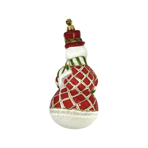 Hand Painted Blown Glass Limited Edition Collectible Snowman Christmas Tree Ornament Decoration