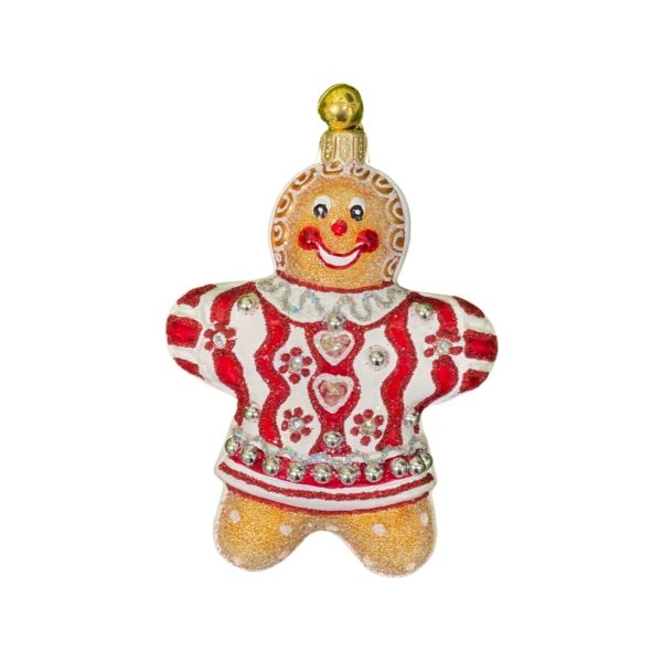 Limited Edition Collectible Hand Painted Glass Decorated Gingerbread Girl Christmas Tree Ornament Decoration