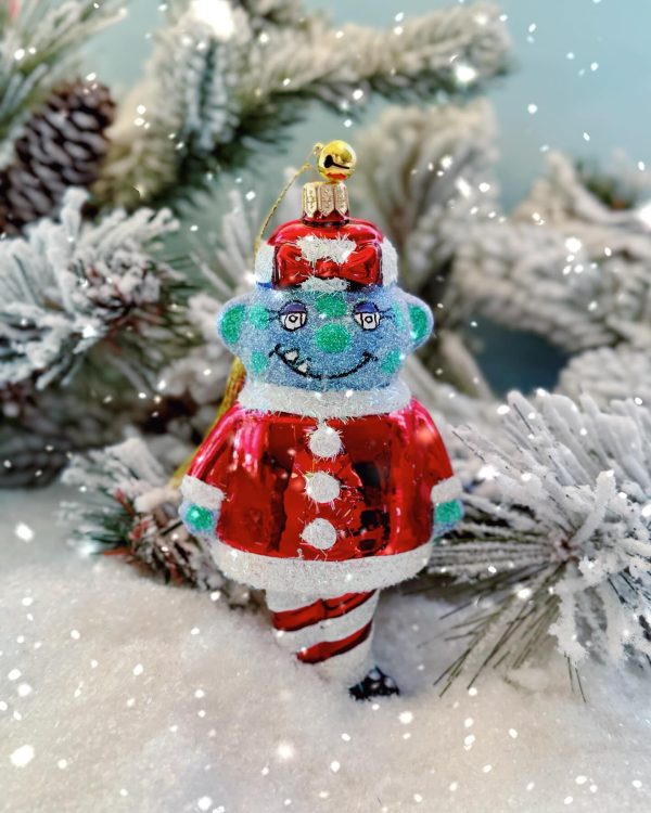 GOOGLIE GAL CUTE WHIMSICAL MONSTER GIRL CHRISTMAS TREE ORNAMENT