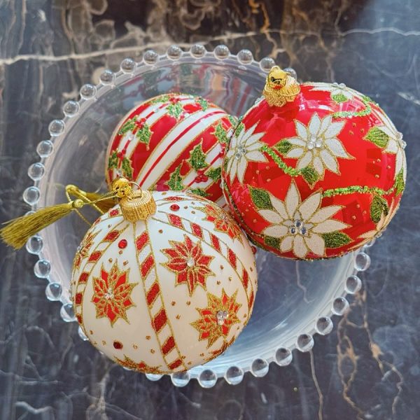 HAND PAINTED POLISH GLASS BALL ORNAMENTS