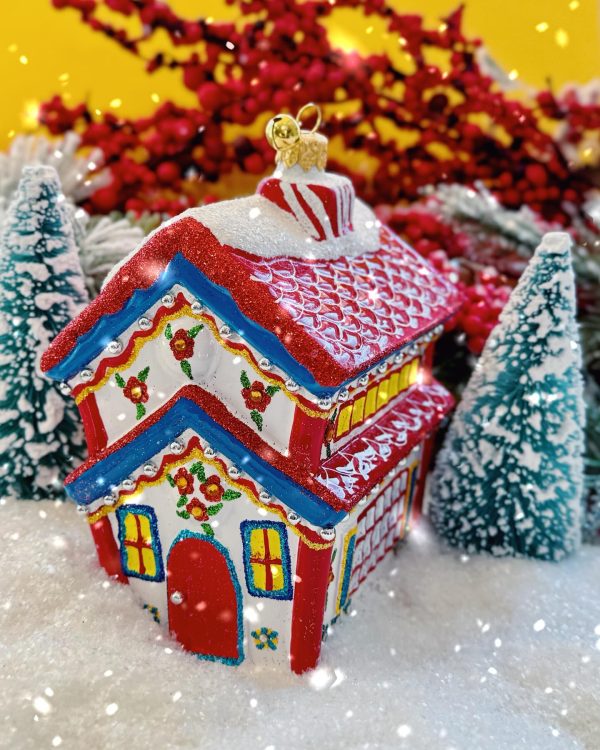 JINGLENOG GINGERBREAD FOLK HOUSE CHRISTMAS TREE ORNAMENT