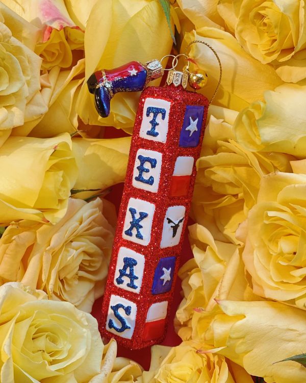 Hand Painted Glass Texas Cowboy Boot Lone Star State Christmas Tree Ornament Decoration