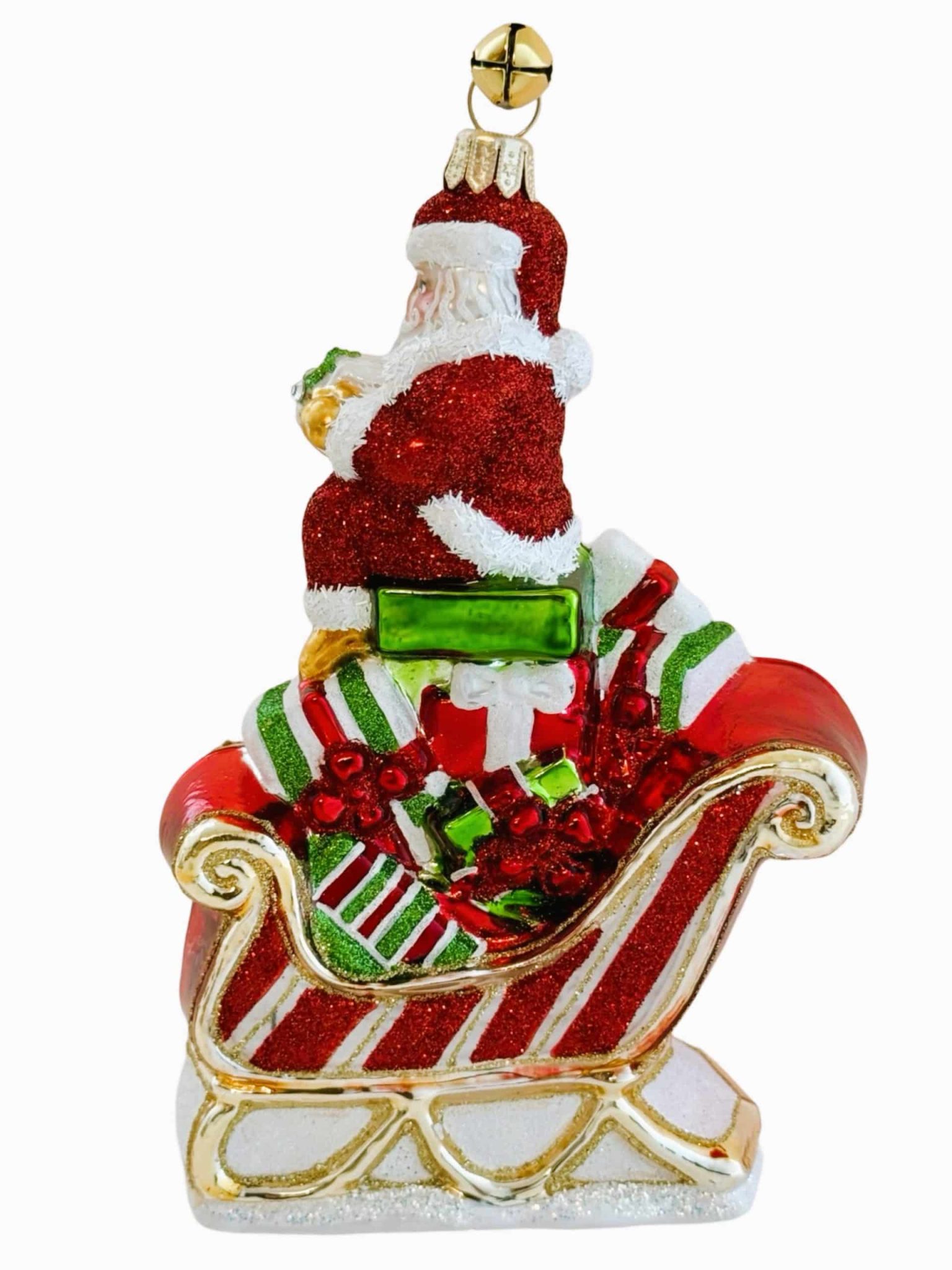 Collectible Keepsake Glass Santa Claus in Sleigh with Presents Christmas Tree Ornament Holiday Decoration Collectible Keepsake Glass Santa Claus in Sleigh with Presents Christmas Tree Ornament Holiday Decoration