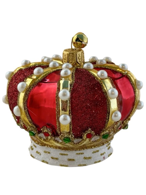 Hand Painted Blown Glass Royal Crown Christmas Tree Ornament Decoration