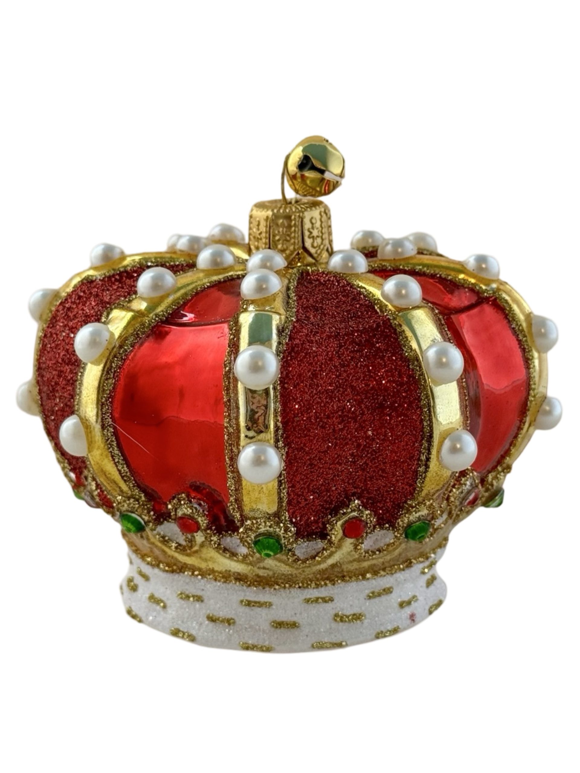 Hand Painted Blown Glass Royal Crown Christmas Tree Ornament Decoration