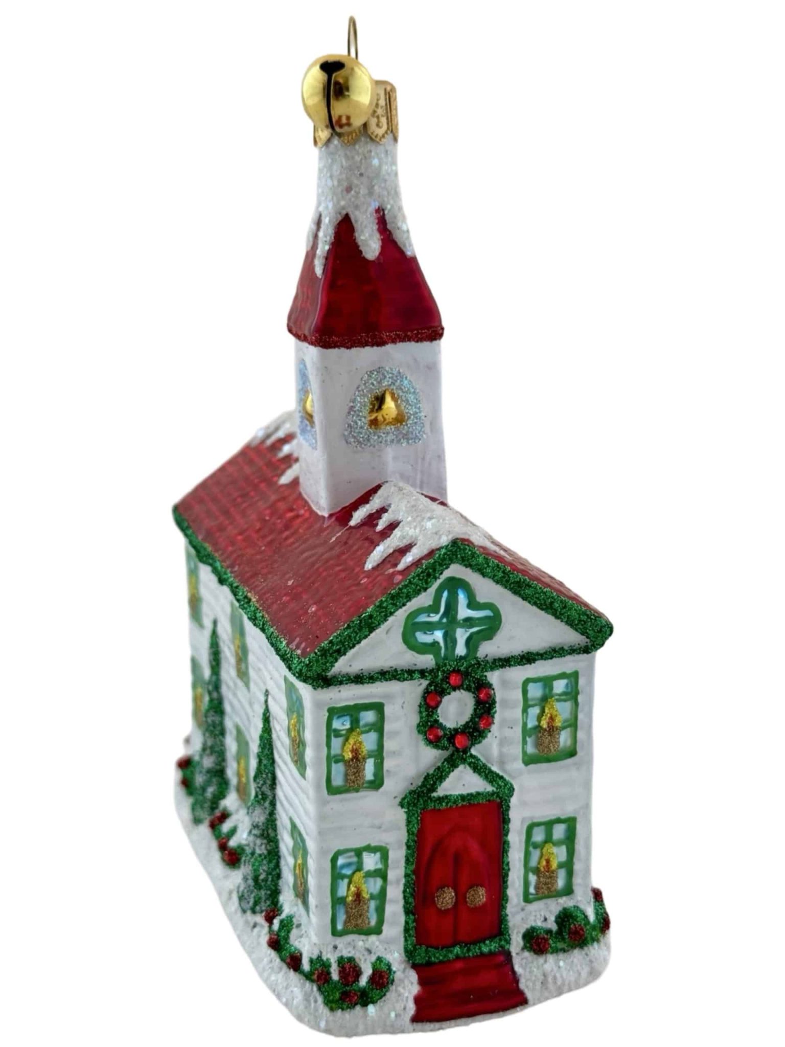 Special Hand Painted Blown Glass Keepsake Holiday Church Christmas Tree Ornament Decoration Special Hand Painted Blown Glass Keepsake Holiday Church Christmas Tree Ornament Decoration