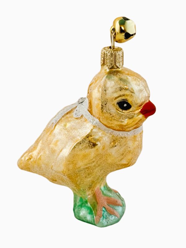 Hand Painted Blown Glass Cute Baby Bird Yellow Chick Christmas Tree Ornament Decoration