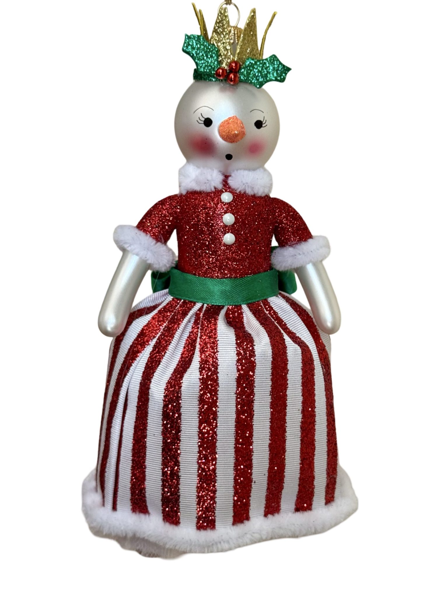 Limited Edition Free Hand Blown Italian Glass Collectible Holiday Fashion Figurine Snow Lady Christmas Tree Ornament Decoration