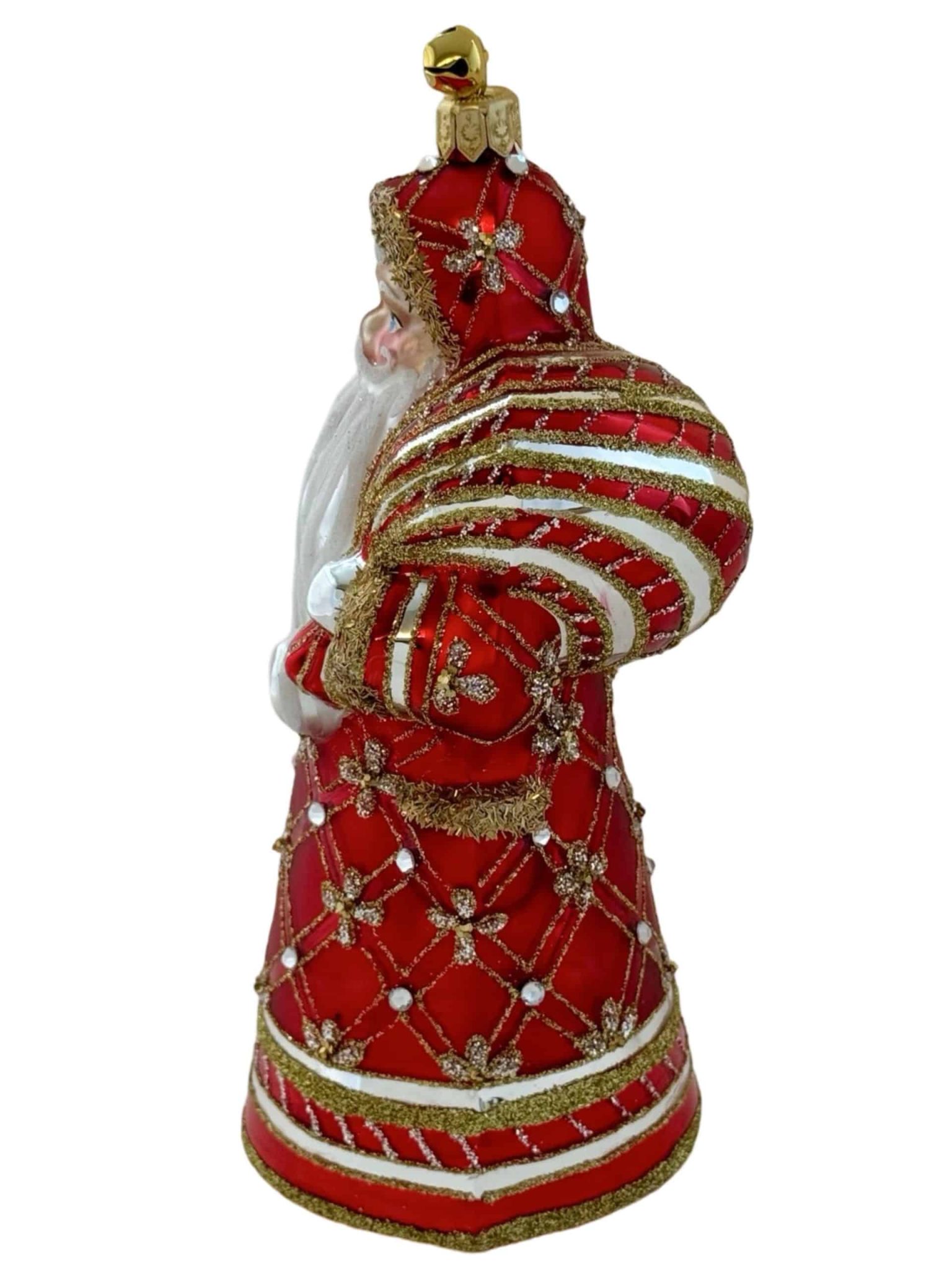 Hand Painted Collectible Keepsake Blown Glass Red Coat Santa Claus Christmas Tree Ornament Decoration Hand Painted Collectible Keepsake Blown Glass Red Coat Santa Claus Christmas Tree Ornament Decoration
